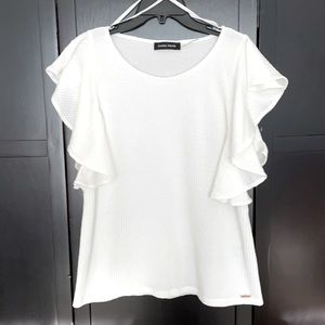 Ruffle Cap Sleeve Top